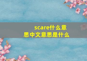 scare什么意思中文意思是什么