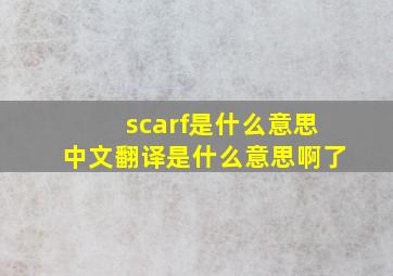 scarf是什么意思中文翻译是什么意思啊了