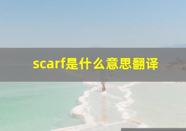 scarf是什么意思翻译