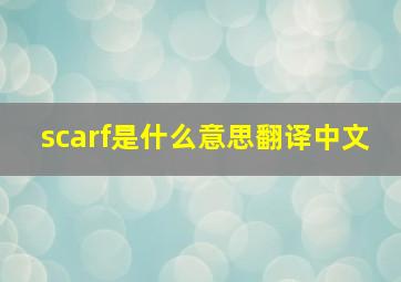 scarf是什么意思翻译中文