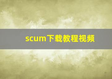 scum下载教程视频