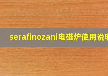 serafinozani电磁炉使用说明