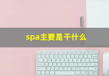 spa主要是干什么