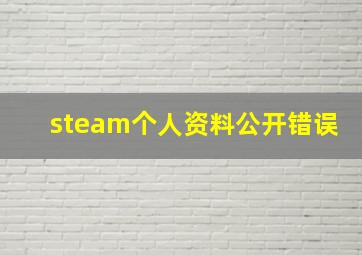 steam个人资料公开错误