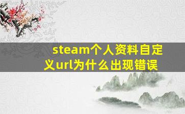 steam个人资料自定义url为什么出现错误