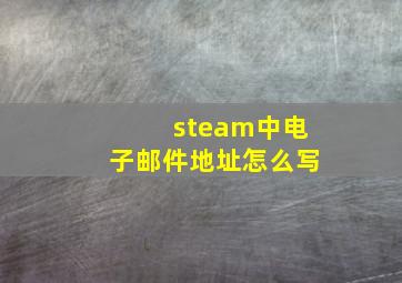 steam中电子邮件地址怎么写