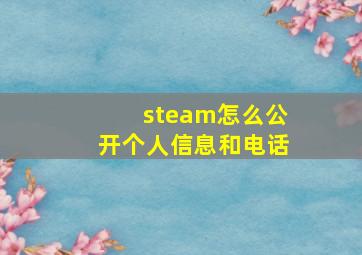 steam怎么公开个人信息和电话