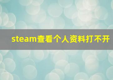 steam查看个人资料打不开