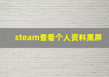 steam查看个人资料黑屏