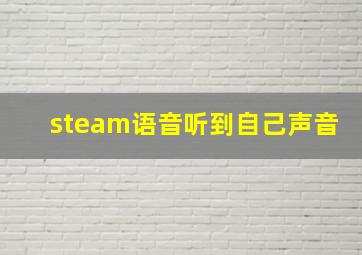 steam语音听到自己声音