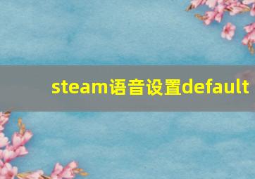 steam语音设置default