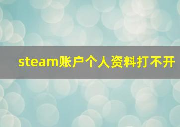 steam账户个人资料打不开