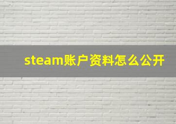 steam账户资料怎么公开