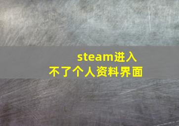 steam进入不了个人资料界面