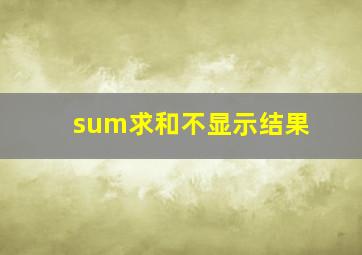 sum求和不显示结果