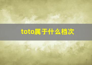 toto属于什么档次