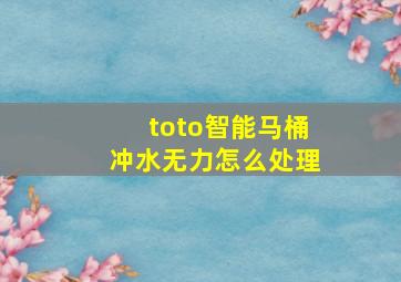 toto智能马桶冲水无力怎么处理