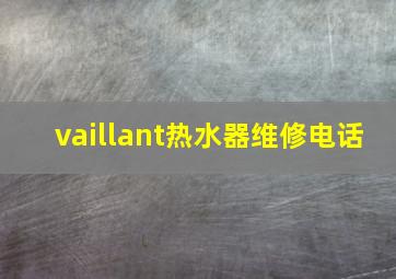 vaillant热水器维修电话