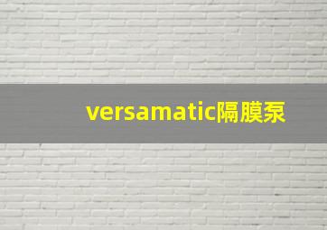 versamatic隔膜泵