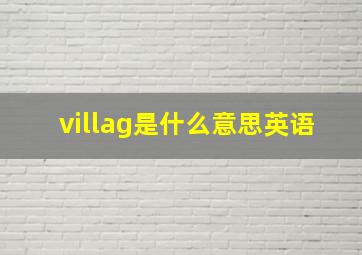 villag是什么意思英语