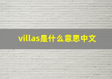 villas是什么意思中文