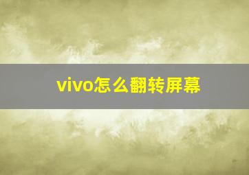 vivo怎么翻转屏幕