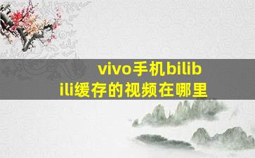 vivo手机bilibili缓存的视频在哪里