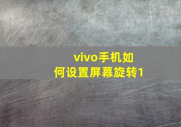 vivo手机如何设置屏幕旋转1