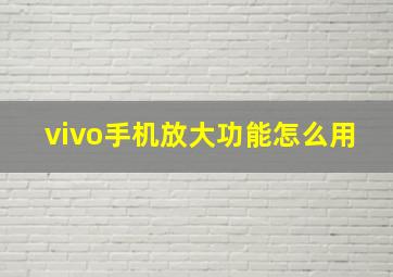 vivo手机放大功能怎么用