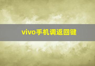 vivo手机调返回键