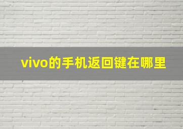 vivo的手机返回键在哪里