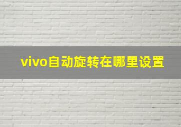 vivo自动旋转在哪里设置