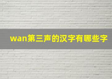 wan第三声的汉字有哪些字