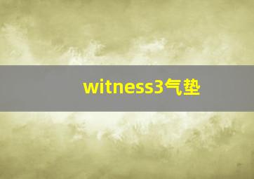 witness3气垫