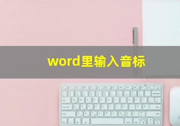 word里输入音标