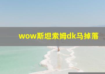 wow斯坦索姆dk马掉落