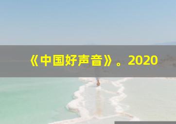 《中国好声音》。2020