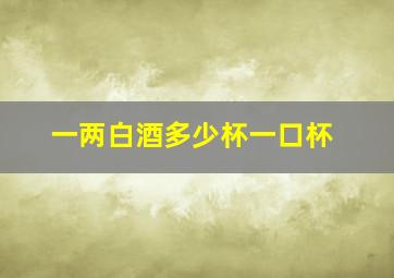 一两白酒多少杯一口杯