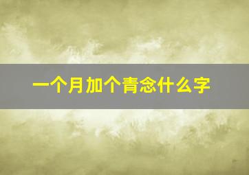 一个月加个青念什么字