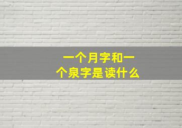 一个月字和一个泉字是读什么