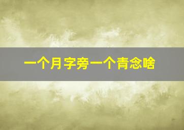 一个月字旁一个青念啥