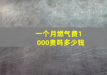 一个月燃气费1000贵吗多少钱