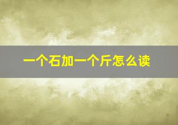 一个石加一个斤怎么读