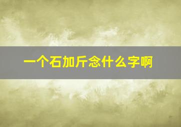 一个石加斤念什么字啊