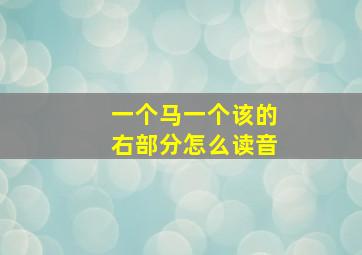 一个马一个该的右部分怎么读音