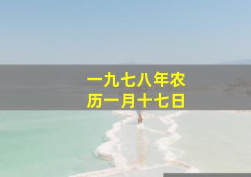 一九七八年农历一月十七日