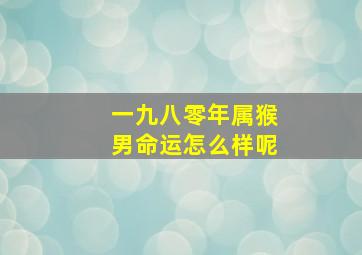 一九八零年属猴男命运怎么样呢