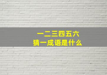 一二三四五六猜一成语是什么