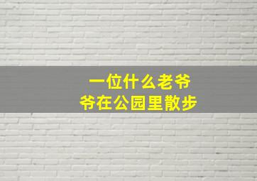 一位什么老爷爷在公园里散步