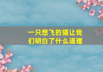 一只想飞的猫让我们明白了什么道理